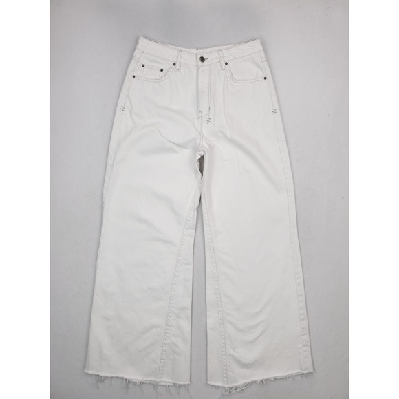 Ksubi Denim - Ksubi Jeans Womens 30 White Gaucho Wide Leg Fray Raw Hem Baggy Y2K Grunge Skater